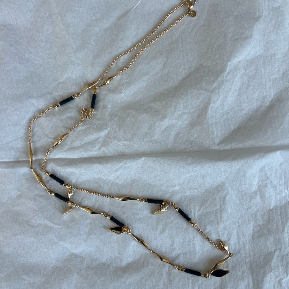 Alexis Bittar Gold and Black Long Necklace